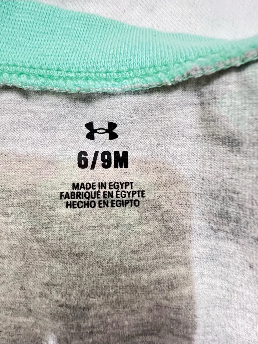2 pc Lot Under Armour Gray & Mint Burts Bees Gray White Str One-Piece 6-9 months
